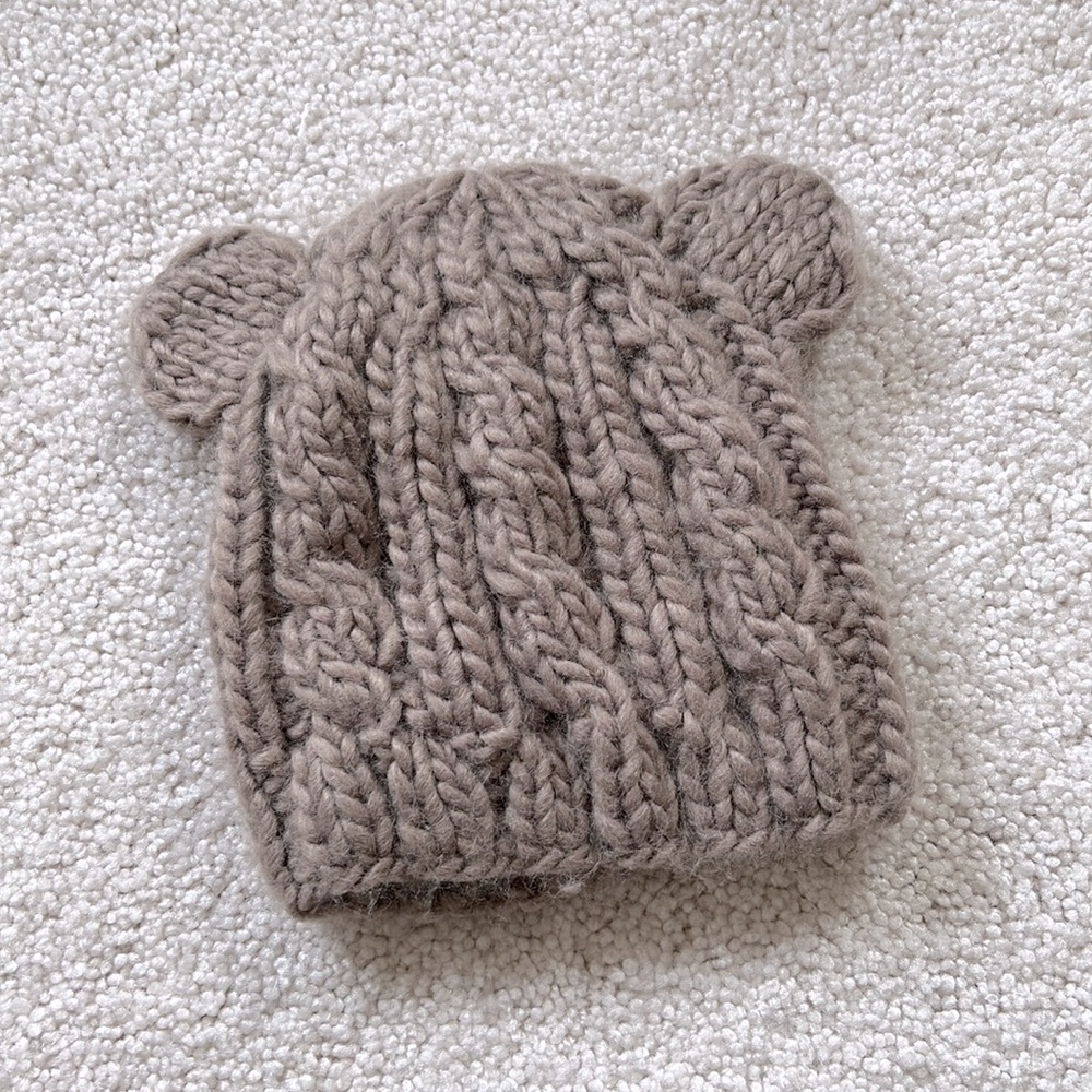 Blueberry Hill knit bear baby beanie / hat (with ears!).